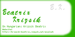 beatrix krizsik business card